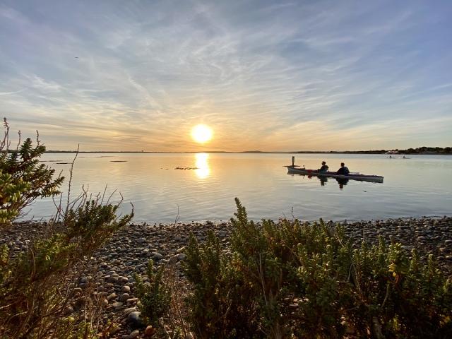 Perols Etang de l'or couchant kayak de mer